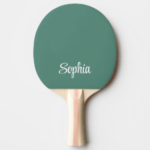 Eenvoudig Modern Script Naam Monogram Groen Tafeltennisbatje