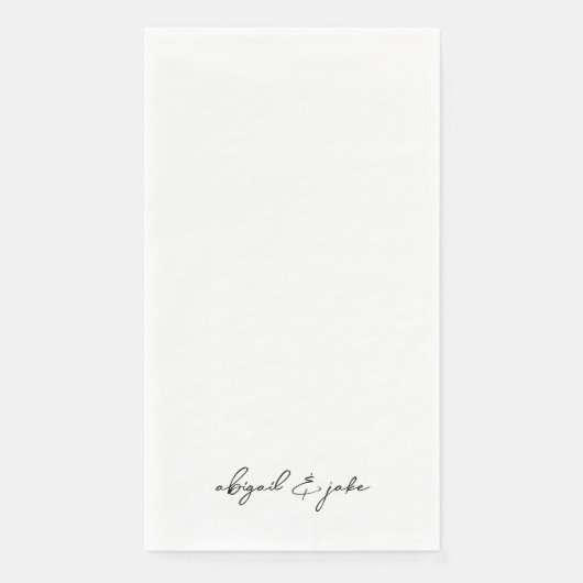 Eenvoudig Modern Script Namen Bruiloft II Servet (Voorkant)