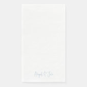 Eenvoudig Modern Script Namen Sky Blue Wedding Servet (Voorkant)