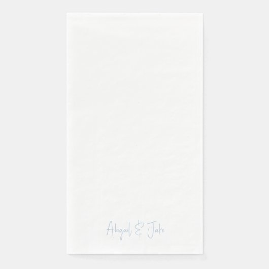 Eenvoudig Modern Script Namen Sky Blue Wedding Servet (Voorkant)