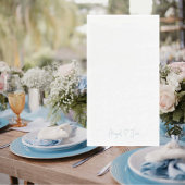 Eenvoudig Modern Script Namen Sky Blue Wedding Servet