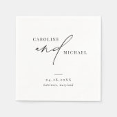 Eenvoudig modern script Names Weddenschap Servet (Voorkant)