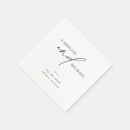 Eenvoudig modern script Names Weddenschap Servet (Hoek)