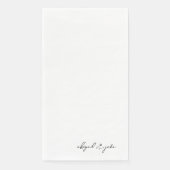 Eenvoudig modern script Names Weddenschap Servet (Voorkant)