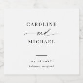 Eenvoudig modern script Names Weddenschap Sparkling Wijnetiket (Enkel label)