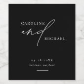 Eenvoudig modern script Names Weddenschap Wijn Etiket (Enkel label)