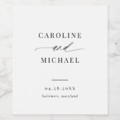 Eenvoudig modern script Names Weddenschap Wine Lab Wijn Etiket (Enkel label)