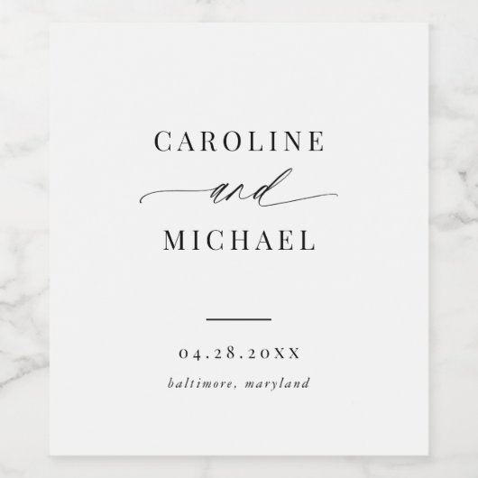 Eenvoudig modern script Names Weddenschap Wine Lab Wijn Etiket (Enkel label)