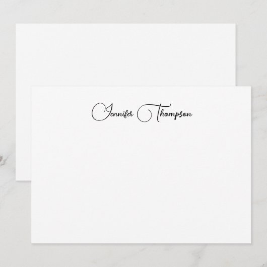 Eenvoudig modern script personaliseren notitiekaartje (Voorkant / Achterkant)