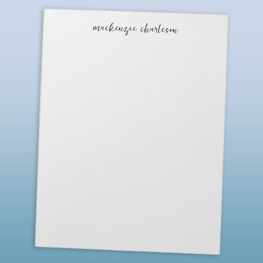 Eenvoudig modern script persoonlijk naam notitieblok