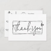 Eenvoudig modern script QR-code, dank u Informatiekaartje (Voorkant / Achterkant)