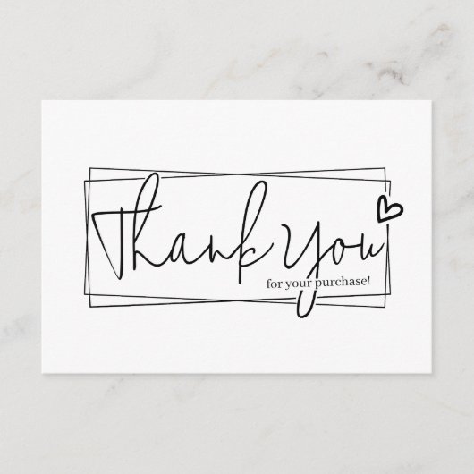 Eenvoudig modern script QR-code, dank u Informatiekaartje (Voorkant)