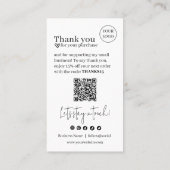 Eenvoudig modern script QR-code, dank u Visitekaartje (Achterkant)