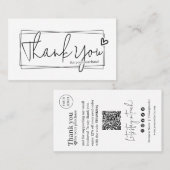 Eenvoudig modern script QR-code, dank u Visitekaartje (Voorkant / Achterkant)