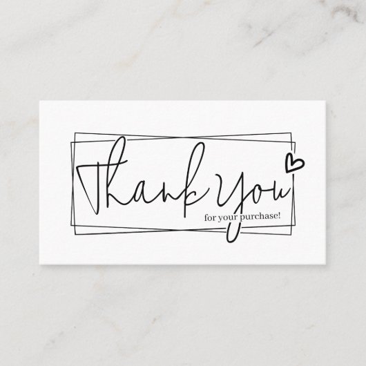 Eenvoudig modern script QR-code, dank u Visitekaartje (Voorkant)