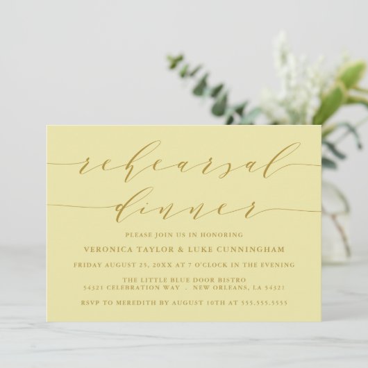 EENVOUDIG MODERN SCRIPT | REPETITIE DINER UITNODIG KAART (Staand voorkant)