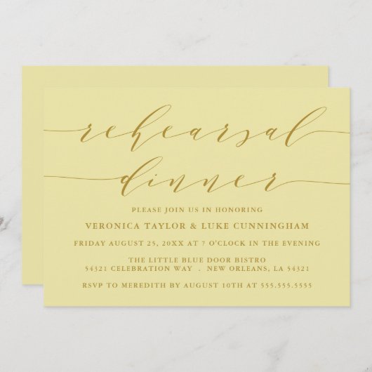 EENVOUDIG MODERN SCRIPT | REPETITIE DINER UITNODIG KAART (Voorkant / Achterkant)
