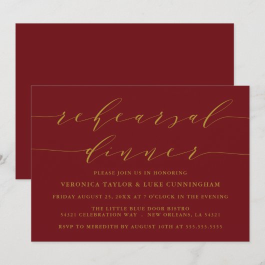 EENVOUDIG MODERN SCRIPT | REPETITIE DINER UITNODIG KAART (Voorkant / Achterkant)