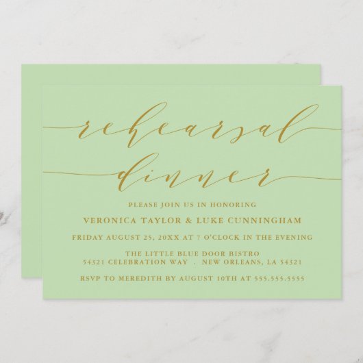 EENVOUDIG MODERN SCRIPT | REPETITIE DINER UITNODIG KAART (Voorkant / Achterkant)
