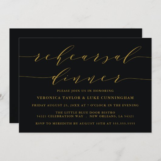 EENVOUDIG MODERN SCRIPT | REPETITIE DINER UITNODIG KAART (Voorkant / Achterkant)