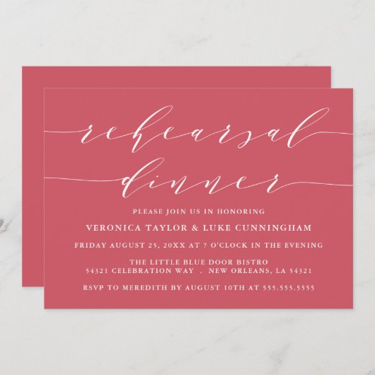 EENVOUDIG MODERN SCRIPT | REPETITIE DINER UITNODIG KAART (Voorkant / Achterkant)