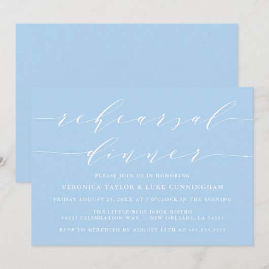 EENVOUDIG MODERN SCRIPT | REPETITIE DINER UITNODIG KAART (Voorkant / Achterkant)