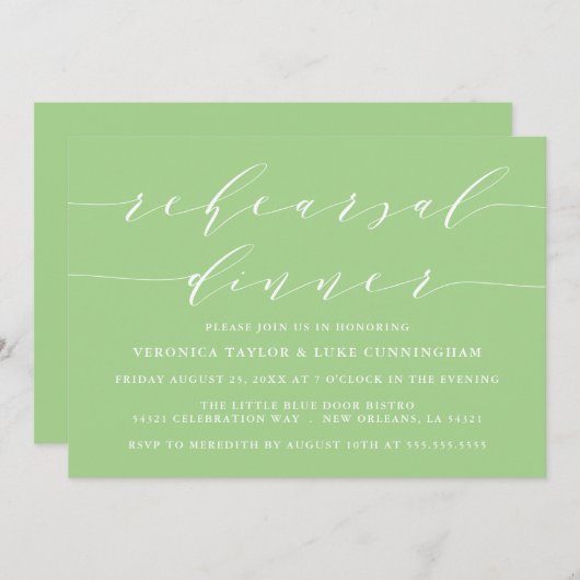 EENVOUDIG MODERN SCRIPT | REPETITIE DINER UITNODIG KAART (Voorkant / Achterkant)