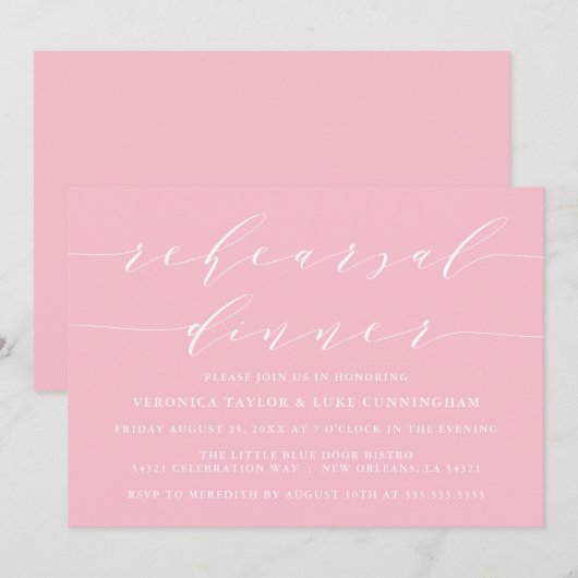 EENVOUDIG MODERN SCRIPT | REPETITIE DINER UITNODIG KAART (Voorkant / Achterkant)