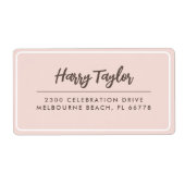 Eenvoudig modern script retouradres etiket (Voorkant)