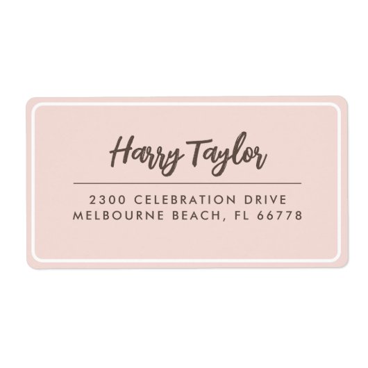 Eenvoudig modern script retouradres etiket (Voorkant)