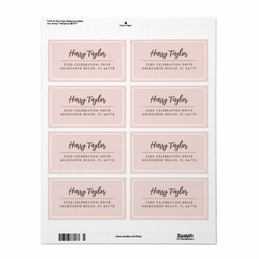 Eenvoudig modern script retouradres etiket (Full Sheet)