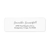 Eenvoudig modern script retouradres etiket (Voorkant)