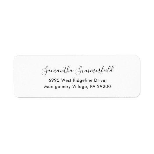 Eenvoudig modern script retouradres etiket (Voorkant)