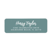 Eenvoudig modern script retouradres etiket (Voorkant)