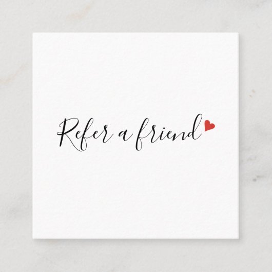 Eenvoudig Modern Script Rode Liefdeshart Aanbevelingskaartje (Voorkant)