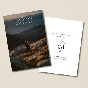 Eenvoudig Modern Script Romantische rustieke foto Save The Date