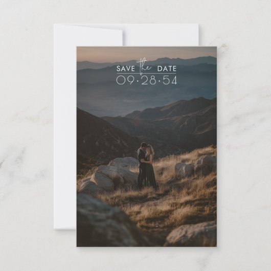 Eenvoudig Modern Script Romantische rustieke foto  Save The Date (Voorkant)