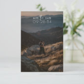 Eenvoudig Modern Script Romantische rustieke foto  Save The Date (Staand voorkant)