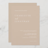 Eenvoudig modern script - Roze bruiloft-uitnodigin Kaart (Voorkant / Achterkant)