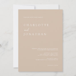 Eenvoudig modern script - Roze bruiloft-uitnodigin Kaart