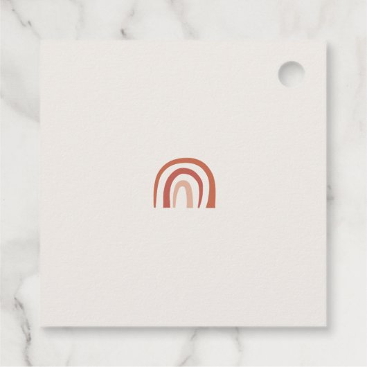 Eenvoudig modern script Trendy Abstracte regenboog Bedankjes Labels (Achterkant)