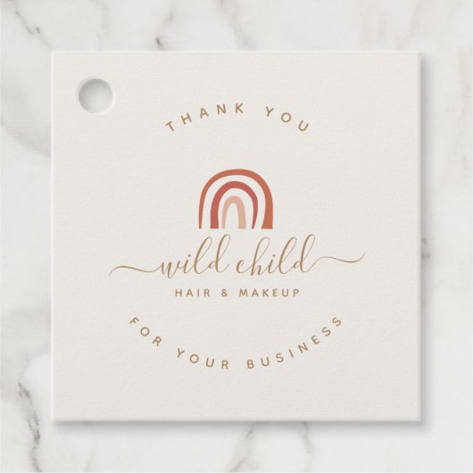 Eenvoudig modern script Trendy Abstracte regenboog Bedankjes Labels (Voorkant)