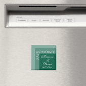 Eenvoudig Modern Script Trouw Emerald Groen Magneet (Insitu (Vaatwasser))