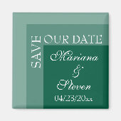 Eenvoudig Modern Script Trouw Emerald Groen Magneet (Voorkant)