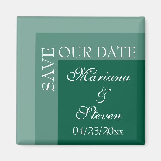 Eenvoudig Modern Script Trouw Emerald Groen Magneet (Voorkant)