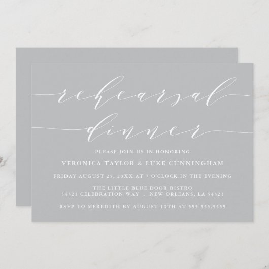 EENVOUDIG MODERN SCRIPT | UITNODIGING PROEFHuwelij (Voorkant / Achterkant)