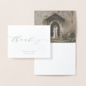 Eenvoudig Modern Script Wedding Bedankt Folie Kaarten (Display)