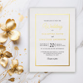 Eenvoudig modern Script Wedding Gold Foil-uitnodig Folie Uitnodiging