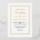 Eenvoudig modern Script Wedding Gold Foil-uitnodig Folie Uitnodiging (Voorkant)