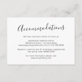 Eenvoudig Modern Script Wedding Hotel Accommodatie Informatiekaartje (Voorkant)